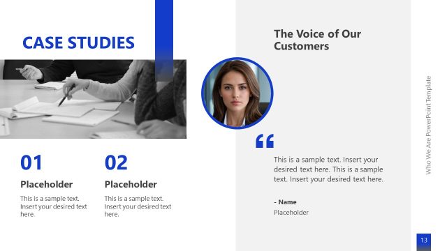 Case Studies Presentation – Who We Are PPT Template