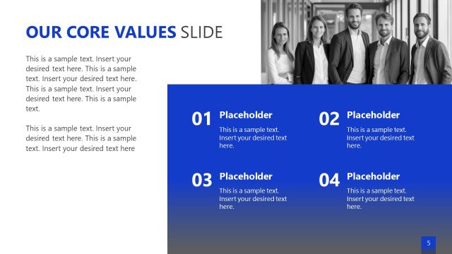Our Core Values Slide – Who We Are Presentation Layout