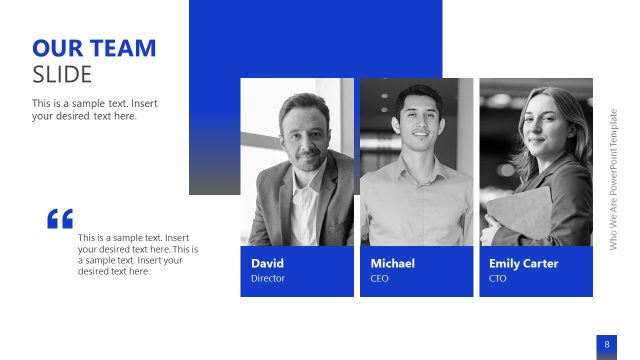 Our Team Presentation Slide – Who We Are Template
