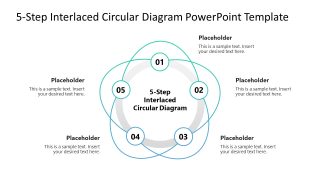 5-Step Interlaced Circular Diagram Presentation Template