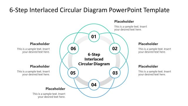 6-Step Interlaced Circular Diagram PowerPoint Template