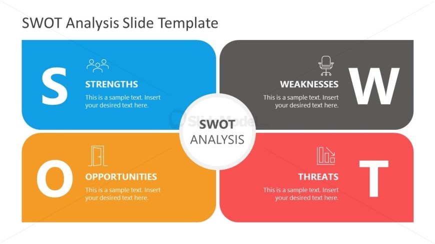 SWOT Analysis Petal Style Template for PowerPoint