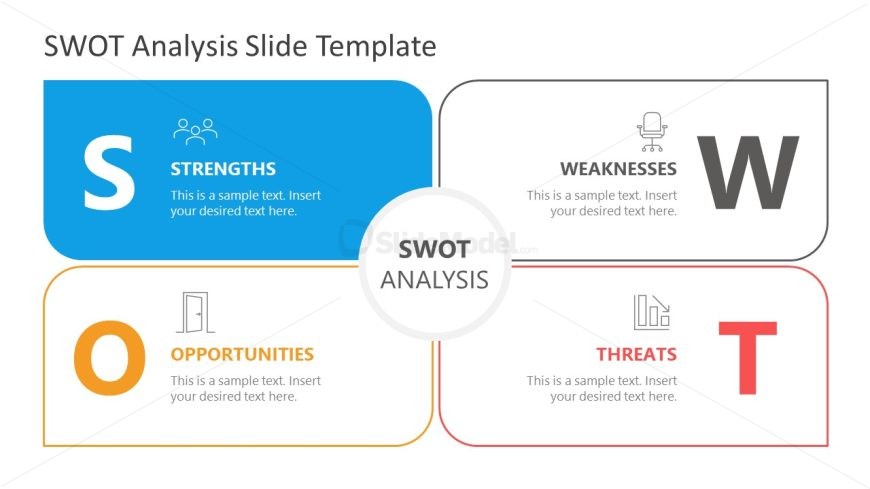 SWOT Analysis Petal Style Template for Presentation
