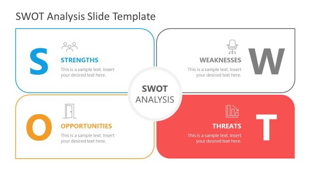 SWOT Analysis Petal Style PowerPoint Slide