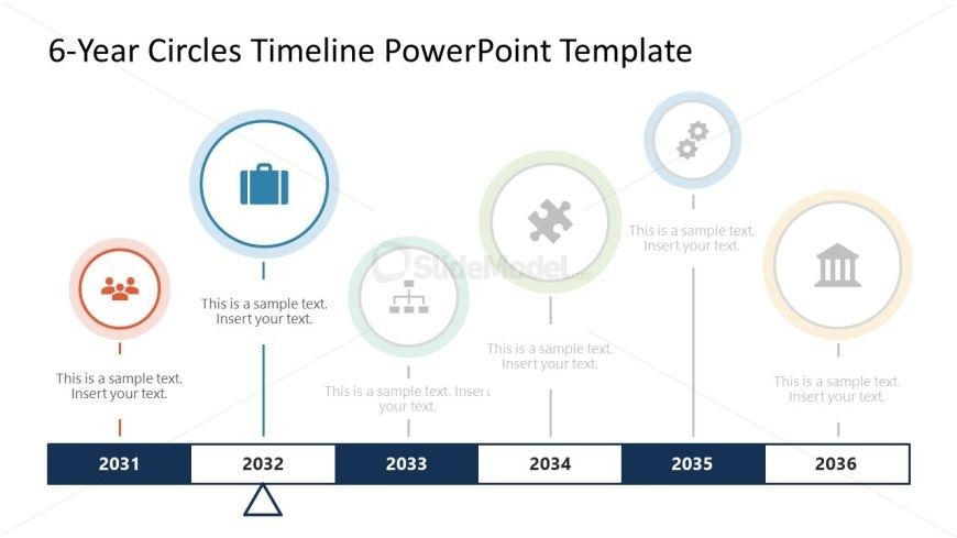 6-Year Circles Template PPT Layout