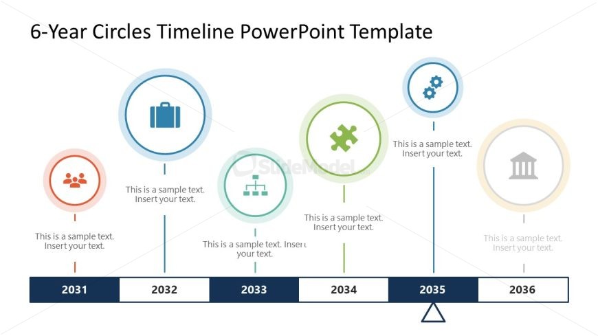 Horizontal Timeline Diagram for 6-Year Circles Template