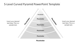 Customizable 5-Level Curved Pyramid PPT Template