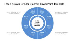 8-Step Arrows Circular Diagram Infographics Template Slide 
