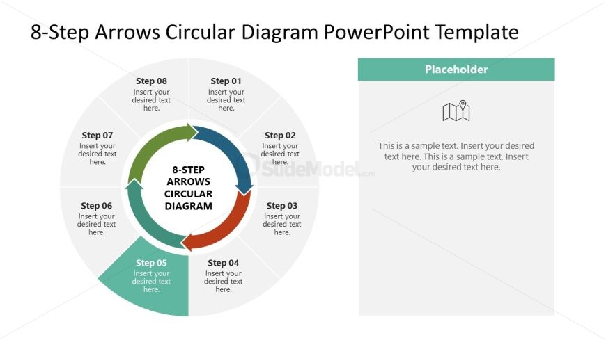 Engaging 8-Step Arrows Circular Diagram Template
