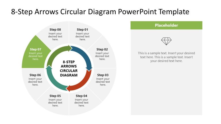 Editable 8-Step Arrows Circular Diagram PPT Template - SlideModel