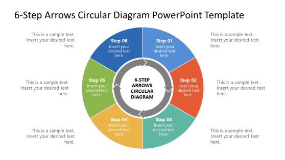 6-Step Arrows Circular Diagram Cover Slide 