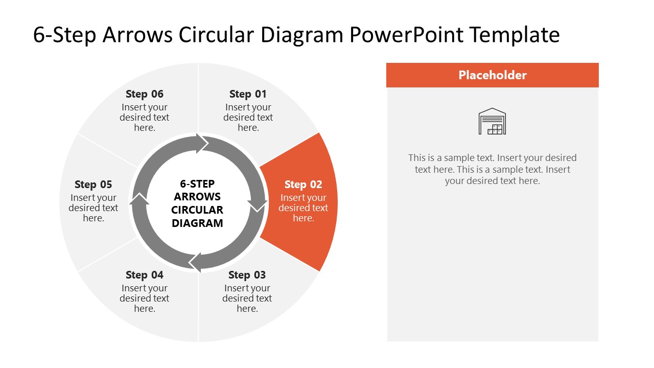 6-Step Arrows Circular Diagram PowerPoint Template