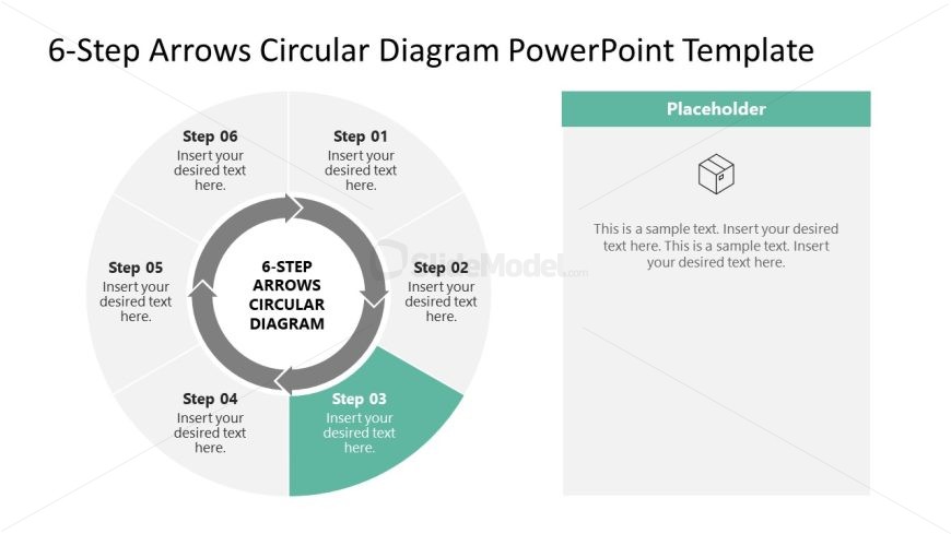 Phase 3 Slide - 6-Step Arrows Circular Diagram Presentation Template