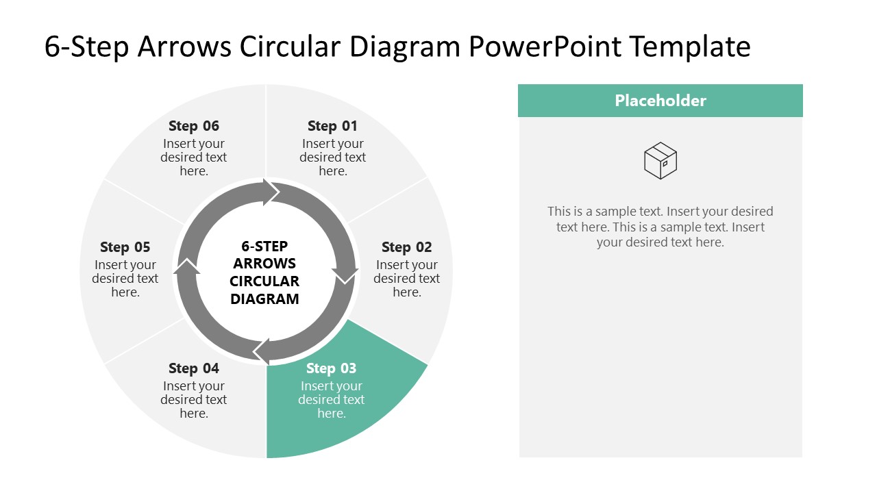 6-Step Arrows Circular Diagram PowerPoint Template