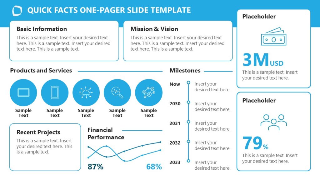 Editable Business Quick Facts PPT Template - SlideModel