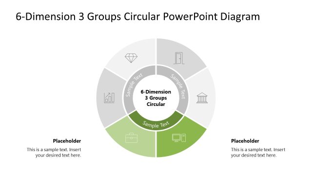 Group 2 Focus Slide – 6-Dimension 3 Groups Diagram Template