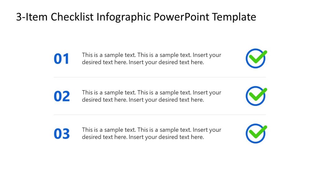 3-Item Checklist Infographic Presentation Template - SlideModel