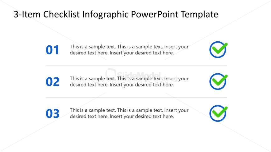 3-Item Checklist Infographic PowerPoint Slide