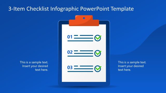 Editable 3-Item Checklist Infographic PPT Template