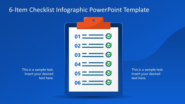 6-Item Checklist Infographic Slide with Blue Background - SlideModel
