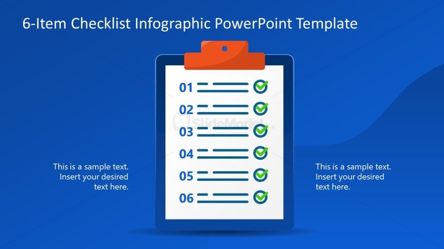 6-Item Checklist Infographic PPT Template