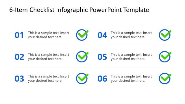 6-Item Checklist Infographic Slide with White Background