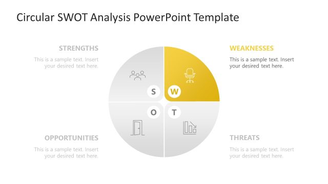 Weaknesses Color Spotlight Slide – SWOT Analysis Template