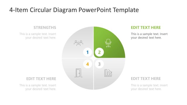 4-Item Circular Diagram Presentation Slide