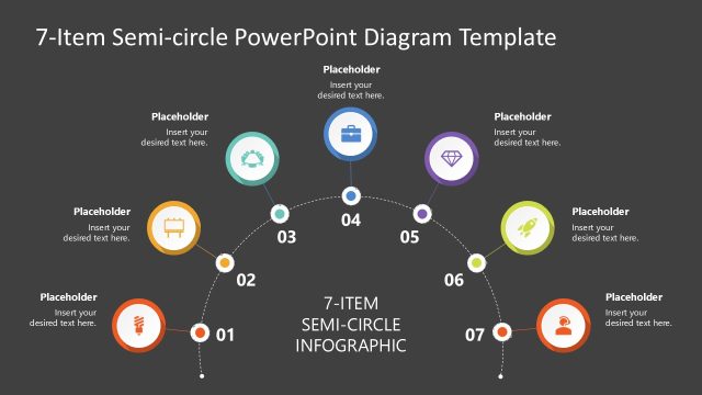 7-Item Semi-circle Infographic Slide with Dark Background