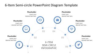 6-Item Semi-circle Infographic Template for PowerPoint 