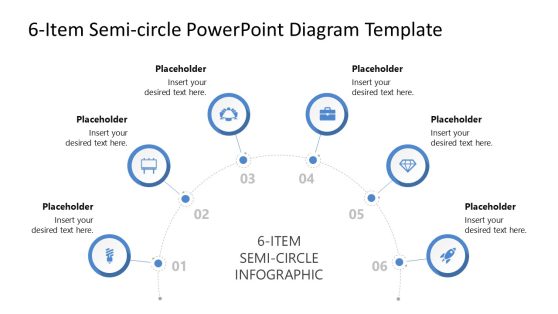 6-Item Semi-circle Infographic Template for PowerPoint 