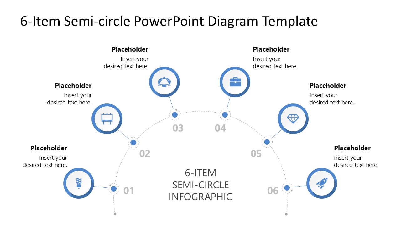 6-Item Semi-circle Infographic Template for PowerPoint 