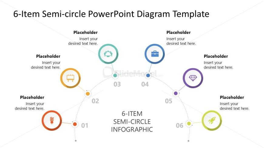 6-Item Semi-circle Infographic Slide for Presentation