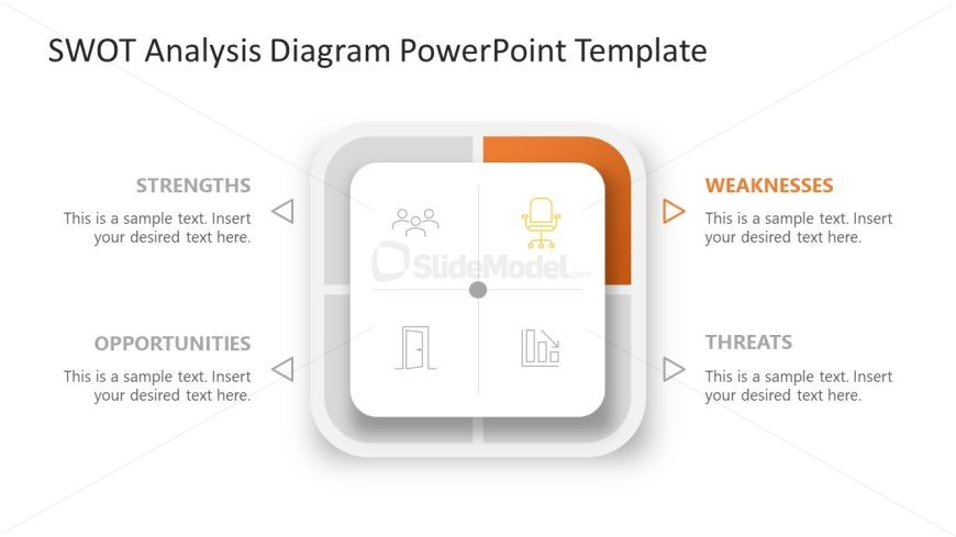 SWOT Analysis Diagram Slide for Weaknesses