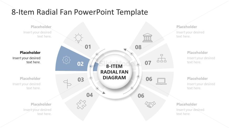 8-Item Radial Fan Template for PowerPoint