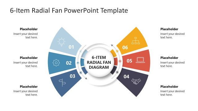 6-Item Radial Fan PowerPoint Template