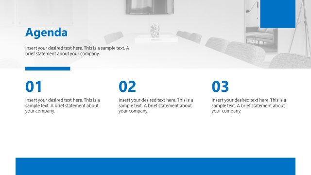 Three Points Agenda PPT Slide – Business Report PPT Layout