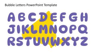 Color Filled Bubble Letters Template Slide