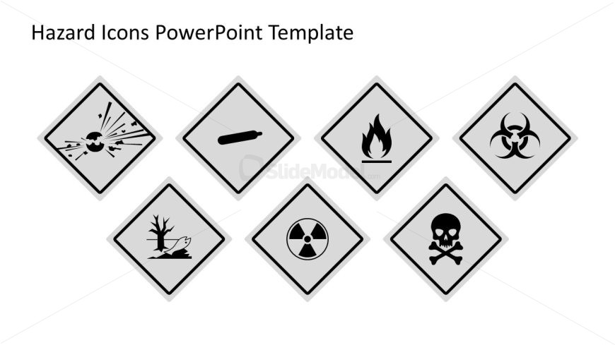 Hazard Icons Template PPT Slide