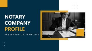 Blue Background Cover Slide - Notary Company Profile Template