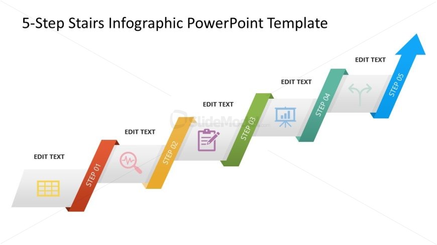 5-Step Stairs Infographic Template for PowerPoint