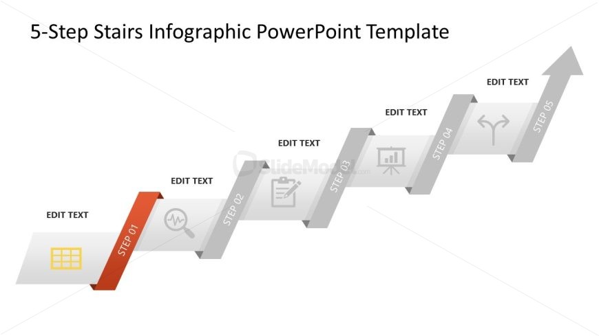 5-Step Stairs Infographic Template for Presentation