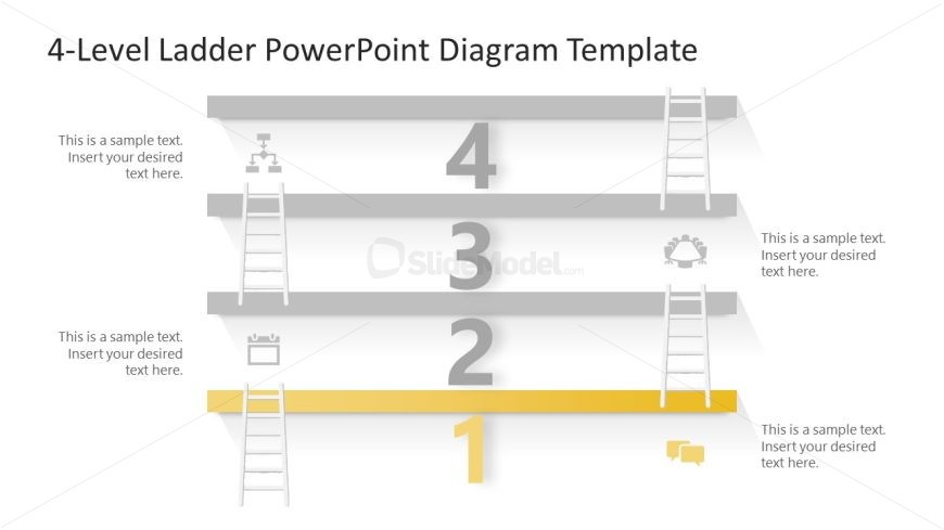 Creative Slide Template - 4-Level Ladder Diagram Template