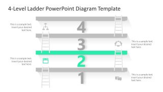 PPT 4-Level Diagram with Ladder Infographic