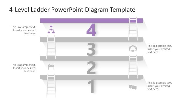 4-Level Ladder Diagram for PowerPoint Presentation