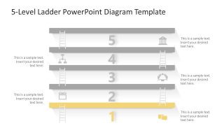 Customizable 5 Level Vertical Ladder PPT Template 