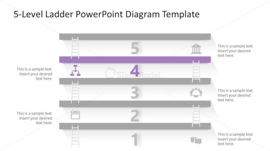 5 Level Vertical Ladder Template Slide