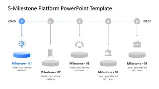 5 Milestone Platform Infographics Diagram Template 