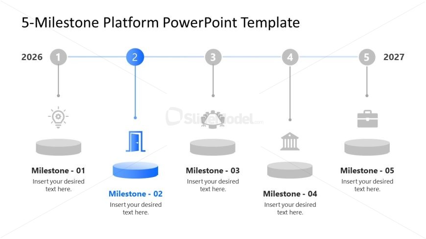 Step 2 Slide with Color Highlight - 5 Milestone Platform Template