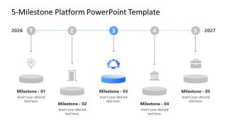 5 Milestone Platform Template Slide for Presentation 